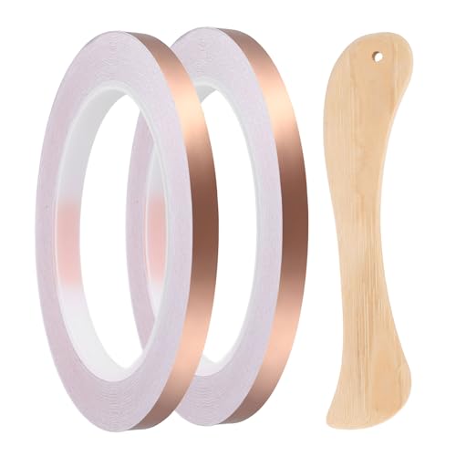2pcs Copper Foil Tape 0.31" x66FT Single Conductive Adhesive Tape - size: 0.31 Inch x 66 FT