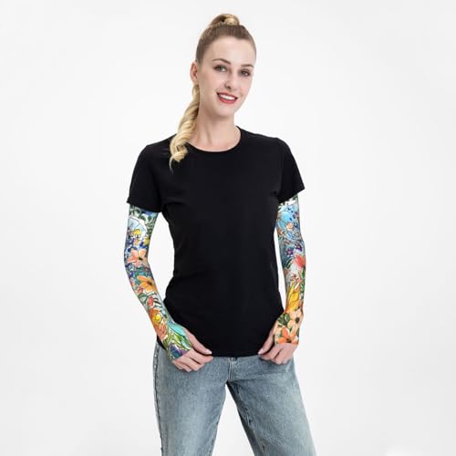 Women Sun Protection Thorn Proof Cooling Sleeves Sports Outdoors - color: Black2