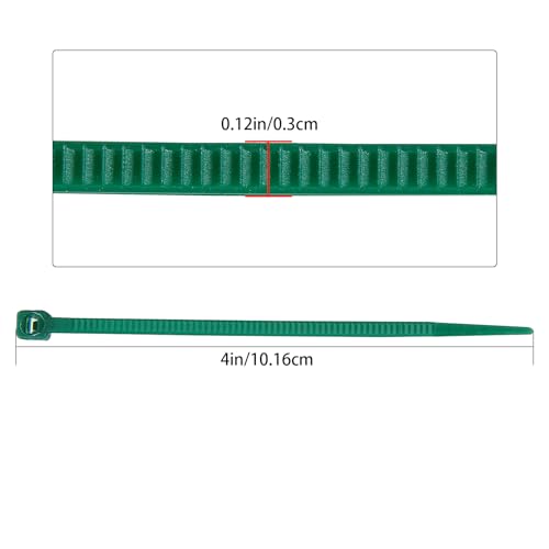 ZZRANYE 4 inch 3mm Dark Green Nylon Garden Cable Zip Ties Self Locking Cable Ties Twist Ties, Multi-Purpose Cable Tie (200 Pcs) Decoration Tie Wraps for Christmas Tree - size: 4 Inch