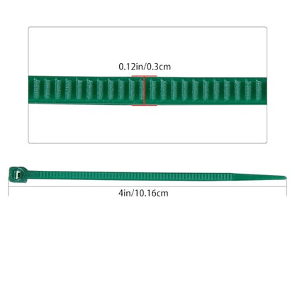 ZZRANYE 4 inch 3mm Dark Green Nylon Garden Cable Zip Ties Self Locking Cable Ties Twist Ties, Multi-Purpose Cable Tie (200 Pcs) Decoration Tie Wraps for Christmas Tree - size: 4 Inch