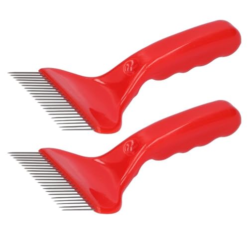 2Pcs 21-Prong Recessed Spot Reaching Uncapping Fork, Stainless Steel Honey Comb Tool with Plastic Grip