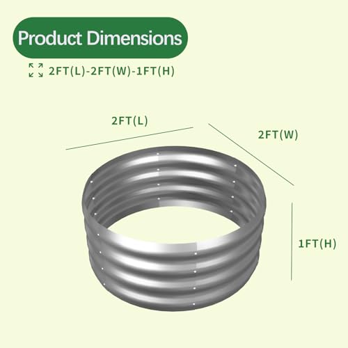Galvanized Garden Bed Kit for Vegetables/Herbs/Flowers, Raised Planter Box, Outdoor, 2 Pack 2x2x1 Ft - size: 2PCS 2X2X1