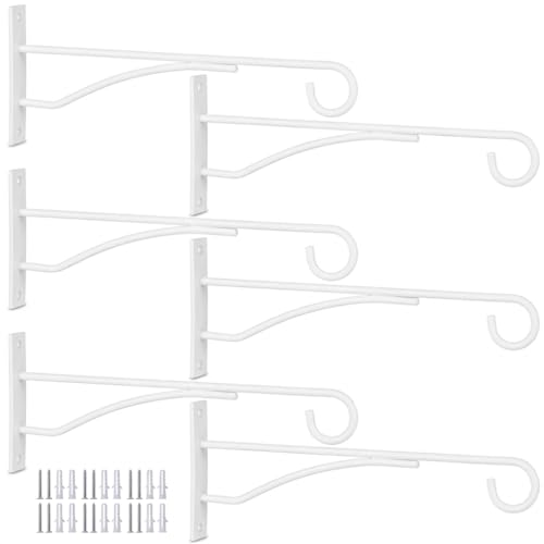 Eyrosa 8" Plant Hangers Hanging Hooks Minimalist 6 Pack, White - color: White