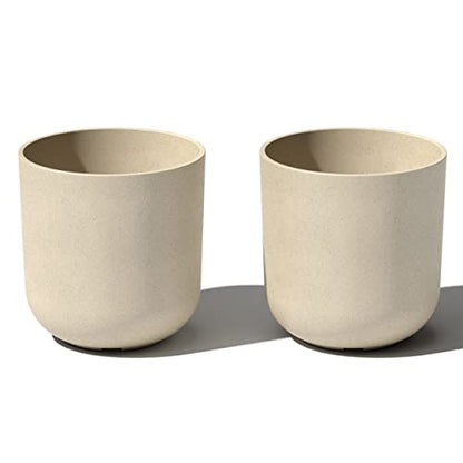 Veradek Mason Series Lima Planter - Large Round Outdoor Planter - color: Sand, size: 10 inches - 2 Pack