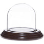 Plymor 2.5" x 2.5" Small Glass Display Dome Cloche (Dark Mahogany Veneer Base) - color: Dark Mahogany Veneer Base