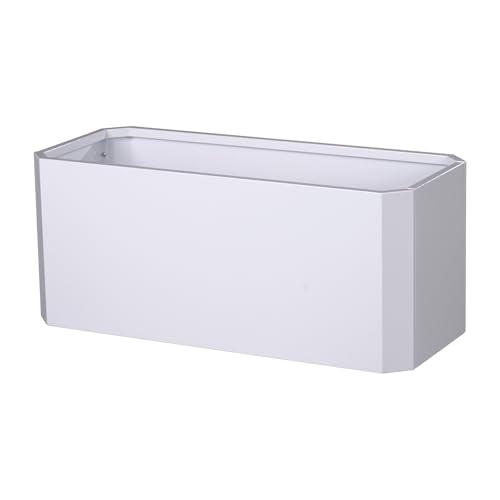 Metal Rectangular Planter Box 36"L x 15"W x 15"H Large White Planters - color: White