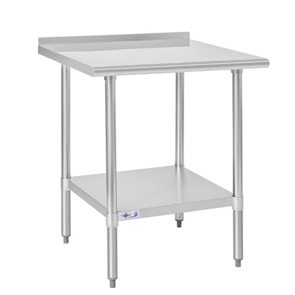 Profeeshaw Stainless Steel Prep Table 30''x30'' Workbench with Backsplash - color: With Backsplash, size: 30''x30''