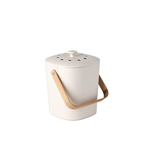 Bamboozle Countertop Compost Bin Kitchen | 1 Gallon | Odorless Composting Bin with Filters | Indoor Compost Bin with Lid | Plant Based Kitchen Composter for Food Scraps & Waste Recycling | Natural - color: Natural