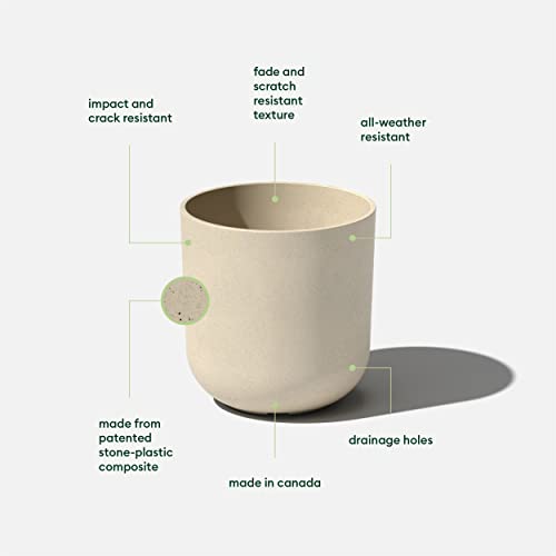 Veradek Mason Series Lima Planter - Large Round Outdoor Planter - color: Sand, size: 10 inches