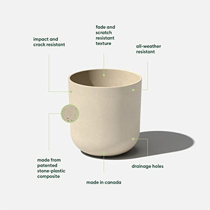 Veradek Mason Series Lima Planter - Large Round Outdoor Planter - color: Sand, size: 10 inches