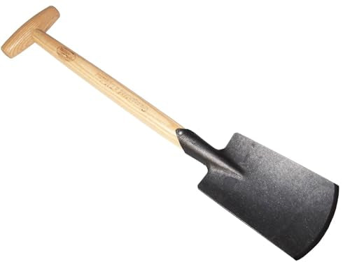 Dewit Perennial Spade – Compact Digging Tool for Tight Spaces | T-Handle | Tempered Boron Steel | Ash Wood | 22.75” Length - size: Short Handle