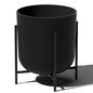 Veradek Mason Series Raised Lima Planter - Round Planter with Stand - color: Black, size: 15 inch