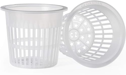 6 inch Orchid Pots | Heavy Duty Net Pots Round Cups - Wide Rim Design • Hydroponics Slotted Mesh (Cz All Star Net Pots – 10 Clear)