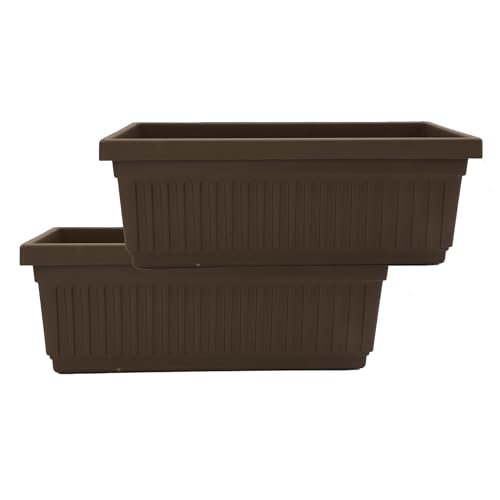 The HC Companies Venetian Window Planter Box, 30 Inch, Chocolate, 2-Pack - color: Chocolate, size: 30", style: Pack of 2