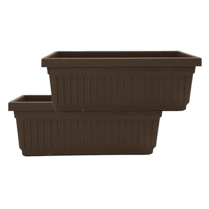 The HC Companies Venetian Window Planter Box, 30 Inch, Chocolate, 2-Pack - color: Chocolate, size: 30", style: Pack of 2