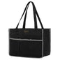 Durable 16OZ Waxed Canvas Tool Bag with Handle - A Large Main Pocket and 6 Exterior Pockets (12.5 x 6.5 x 9.5 Inches) Black - color: Black
