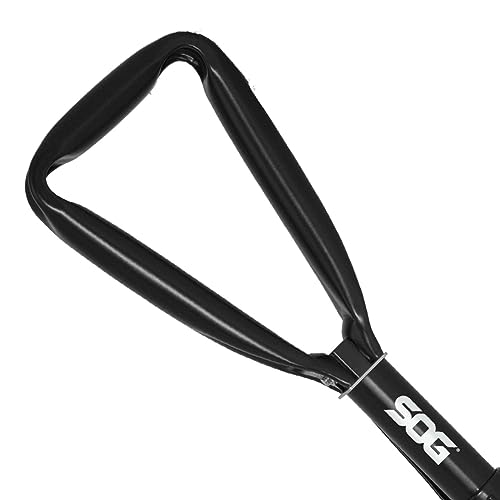 SOG Entrenching Tool- 18.25 Inch Folding Survival Shovel with Wood Saw Edge and Tactical Shovel Carry Case- Black (F08-N) - style: Standard