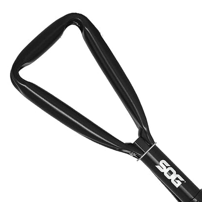 SOG Entrenching Tool- 18.25 Inch Folding Survival Shovel with Wood Saw Edge and Tactical Shovel Carry Case- Black (F08-N) - style: Standard