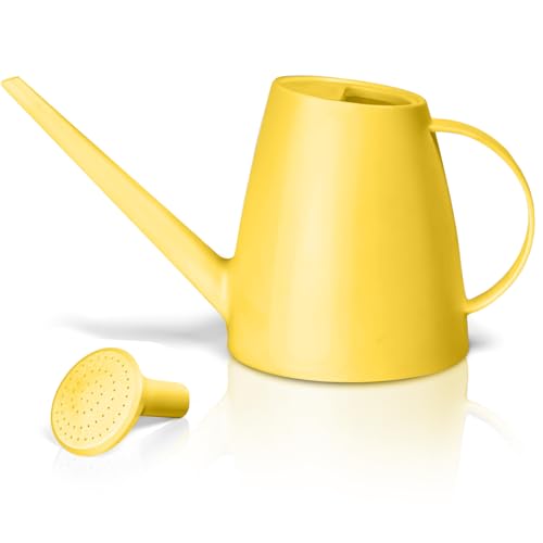 Plastic Watering Can for Home Plant Garden 1/2 Gallon Yellow - color: Yellow