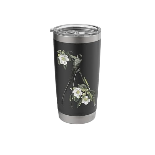 Fork Tailed Flycatcher Scissortail Garden Flower Bird Lover Stainless Steel Insulated Tumbler - color: Black