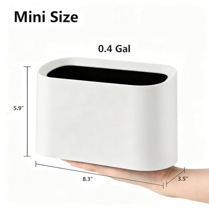 SUBEKYU Mini Countertop Trash Can,Tiny Desktop Trash Can,White 0.4 Gal - color: White 0.4 Gal No Lid