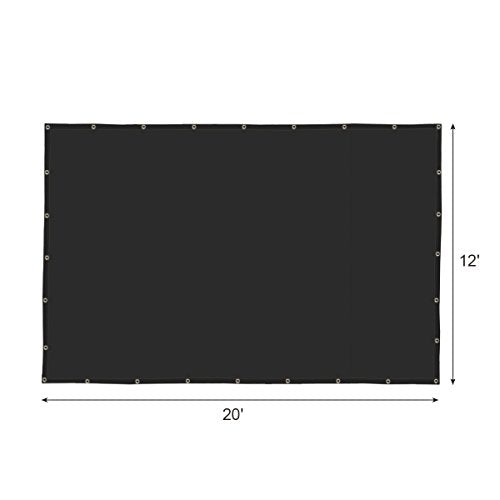 Agfabric 12 X 20ft 50% Sunblock Shade Cloth with Grommets for Garden Patio, Black - size: 12 x 20 ft - 50%
