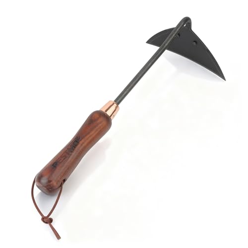 RESTMO Garden Hoe, Heavy Duty, Digging, Planting, Weeding, Brown - size: Triangle Garden Hoe