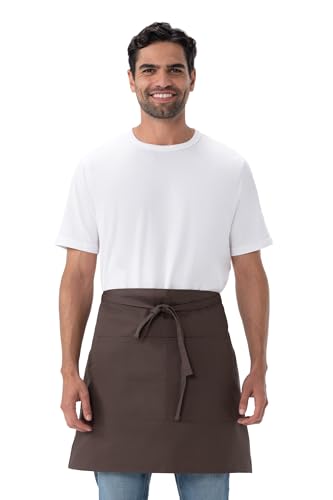 Chef Works Unisex Half Bistro Server Apron - color: Espresso, 1 Pack