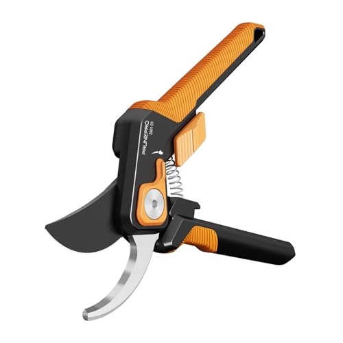 PrunePro Pruning Shears for Gardening Professional Bypass Hand Pruner Stainless Steel Sharp Blade Garden Scissors Plant Flower Garden Clipper Orange 1 Pack - color: Orange