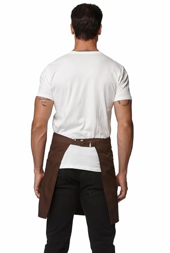 Waist Apron for Men Server Bistro Half 4251BY - color: Coffee, size: 5 Pack