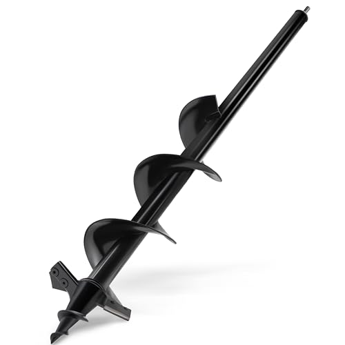 Auger Drill Bit for Planting - 4"X24" Heavy-Duty Auger Post Hole Digger for Fence- 3/8" Hex Drive Drill