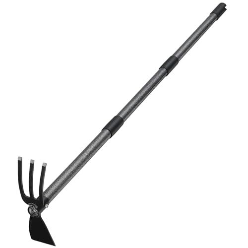 COCONUT Hoe Garden Tool, 60 Inch Garden Hoe Long Handle for Weeding, Hoe Cultivator 2 in 1 Hand Garden Tools for Gardening Planting - size: 60 inch
