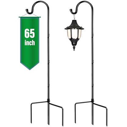 GOFORWILD 2 Pack 65 Inche Adjustable Shepherd Hooks for Outdoor - size: 65 Inch