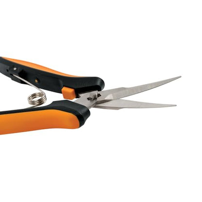 Fiskars 6" Curved Micro-Tip Pruning Snips, Garden Scissors For Tight Spaces, Curved (Pack of 6) - style: Curved Snips (Pack of 6)