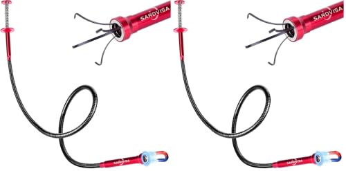 Bendable Flexible Magnetic Pickup Tool, 24'' Four Claw Grabber Tool, Accurate Pick Up In Narrow Space for Engine Bay/Home Sink/Drain/Earring/Keys/Metal Objects (Magnetic orientation) (Pack of 2) - size: Magnetic Directional Bend Pickup Tool (Pack of 2)
