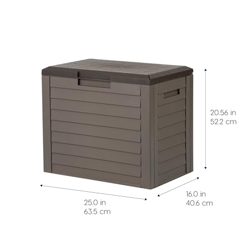 IRIS USA 35 Gallon Outdoor Deck Box, Lockable, Weather-Resistant, Brown - color: Brown