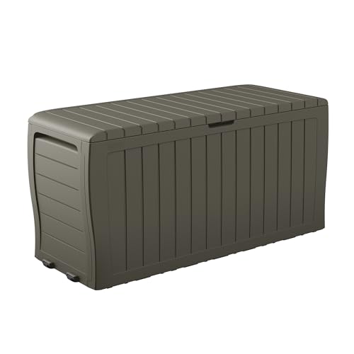 Keter Marvel 71 Gal Outdoor Storage Box for Patio and Pool Accessories - color: Mossy Brown