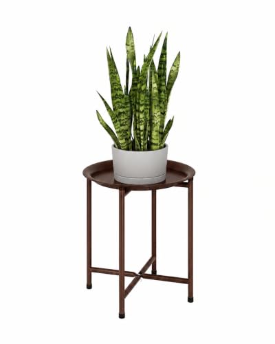 Bamworld Metal Plant Stand 15 (Brown) - color: Brown
