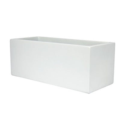 Brisbane Rectangle Fiberglass Planter Box (L:30" x W:10" x H:10", Matte White) - color: Matte White, size: L:30" x W:10" x H:10"