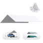 Quictent 10x20 ft Carport Replacement Tarp Canopy Top Cover with Bungee Balls - color: White