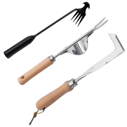 Theuzi 3 Pack Weed Puller Tool, Manual Hand Weeder Paver, Crack Weeder