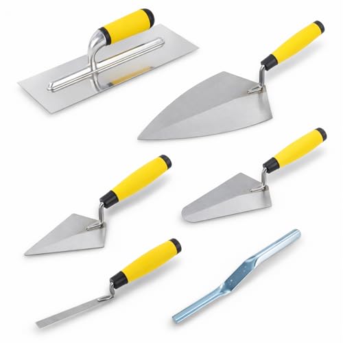6-Piece Masonry Tool Set, Carbon Steel Bricklaying Tools