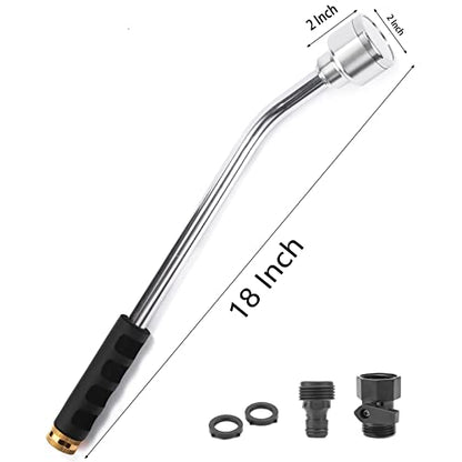 18-inch Soft Rain Watering Wand with Shut Off Valve, Lightweight and Durable Metal Gentle Watering Wand Perfect for Hanging Baskets, Planters, Garden, Shrubs and Seedbed - color: 2000 Holes per Inch