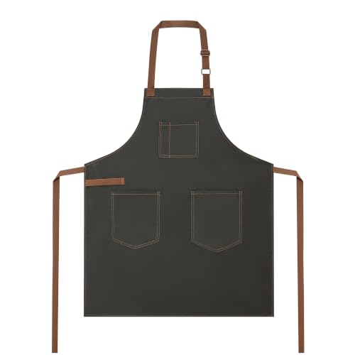 Unisex Heavy Duty Chef Apron w/Adjustable Strap & Large Pockets - color: Light Green