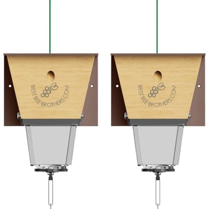 Ultimate Pro Outdoor Carpenter Bee Trap by Best Bee Brothers, Brown 2-Pack - color: Brown, size: 2 Pack