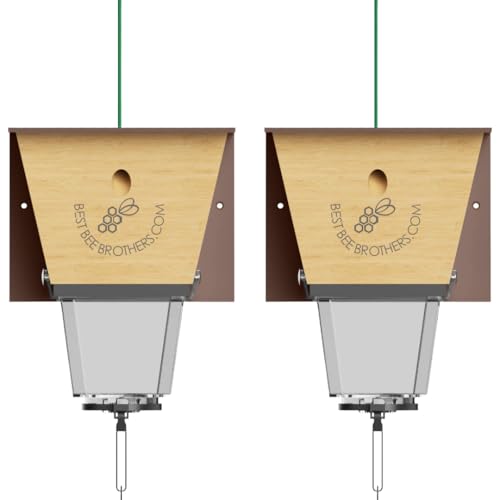 Ultimate Pro Outdoor Carpenter Bee Trap by Best Bee Brothers, Brown 2-Pack - color: Brown, size: 2 Pack