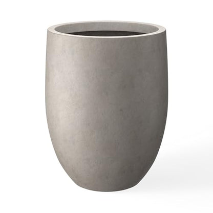 Kante Modern Home Minimalist 21.7" Tall Weathered Concrete Bullet Planter - color: Buff Concrete