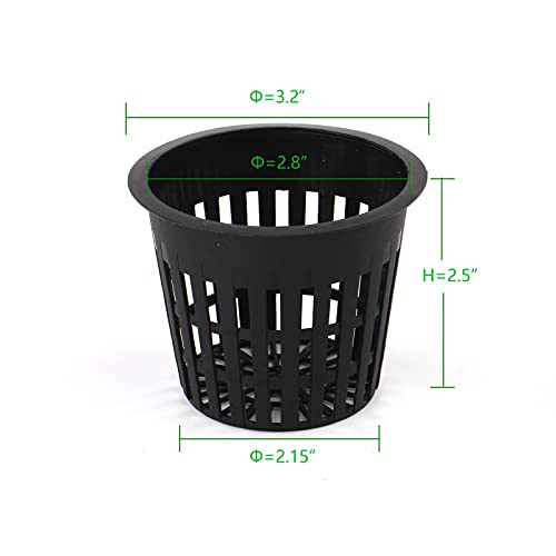 Plastic Net Cups Pots for 3 Inch Holes for Hydroponics, 15 Pack