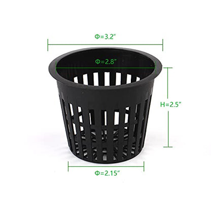 Plastic Net Cups Pots for 3 Inch Holes for Hydroponics, 15 Pack
