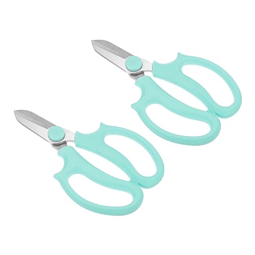PATIKIL Floral Scissor, 2 Pcs Garden Scissors Floral Shears Gardening Pruning Shears Scissors with Comfort Grip Handle for Plants Trimming, Blue - color: Blue